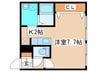 レーベルシャトー菊水 1Kの間取り