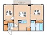 Augusta伏見 2LDKの間取り