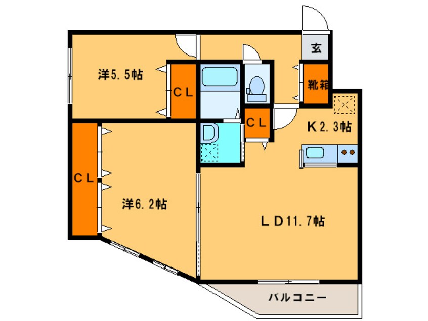 間取図 プレジャー桑園