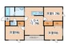 L・A大通 3LDKの間取り