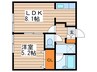 ハウス西岡 1LDKの間取り