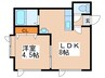 ア－クコ－ト月寒東 1LDKの間取り