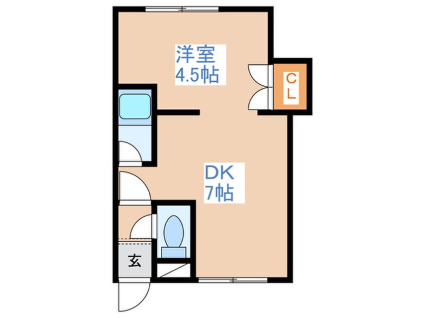 間取図 パルコート平岸４１１