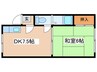 ハイデンス泉 1DKの間取り