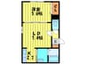 シャト－アンジュラス 1LDKの間取り