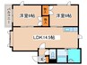 エ－ステック西岡Ｃ 2LDKの間取り