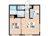 Grandee桑園 1LDKの間取り