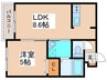 鹿鳴館Ⅵ 1LDKの間取り