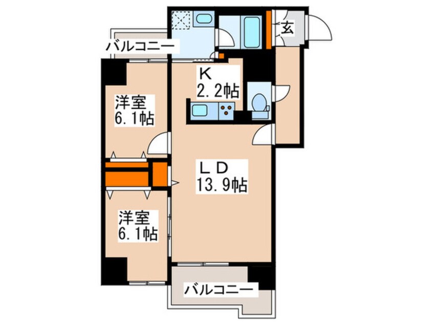 間取図 ＳｑｕａｒｅＭＳ6.14Ⅱ