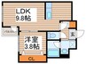 アンシャンテ環状通東 1LDKの間取り
