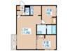 NOVEL南8条 2LDKの間取り