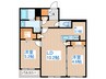 ALPHA GRANDE札幌南４条 2LDKの間取り