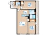 ALPHA GRANDE札幌南４条 2LDKの間取り