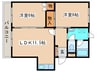 エスビーハイツテン 2LDKの間取り