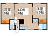 田中マンション 2LDKの間取り