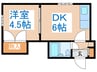 シャトレ麻生 1DKの間取り