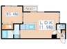 VIERGE北８条 1LDKの間取り