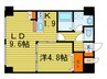 藤井ビル北１１条 1LDKの間取り