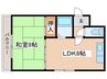 石橋ハイツ１ 1LDKの間取り