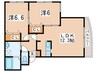 フロ－ネ南１０条 2LDKの間取り