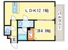 グランオルセー北大前 1LDKの間取り