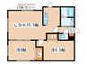 グランディールN15 2LDKの間取り