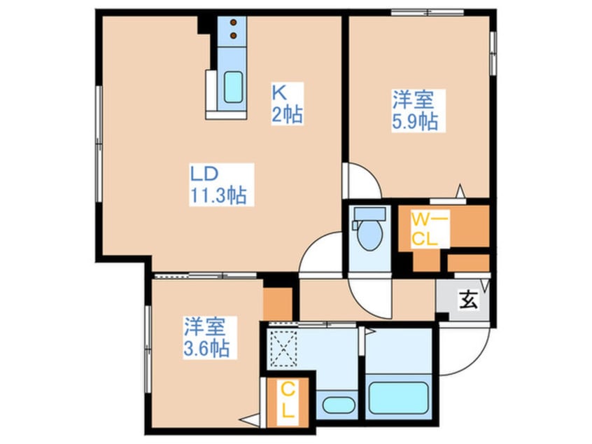 間取図 Alivis琴似