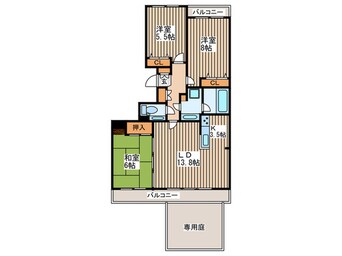 間取図 ｸﾞﾗﾝｱﾙﾄ福住ｵｰｳﾞｪｽﾄ棟(102)