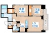 S-RESIDENCE大通公園admirio 2LDKの間取り