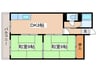 日の丸ハイツ 2DKの間取り