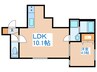 AMEX菊水 1LDKの間取り