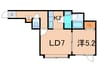 レジデンスエルシエ－ロ 1LDKの間取り