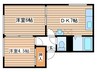 マンション三宅Ｂ棟 2DKの間取り