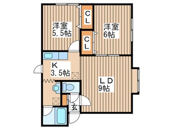 間取図 プレジ－ル月寒東