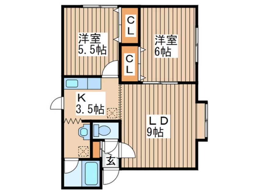 間取図 プレジ－ル月寒東