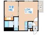 クラリス西町北 1LDKの間取り