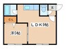 フォレスト南郷 1LDKの間取り