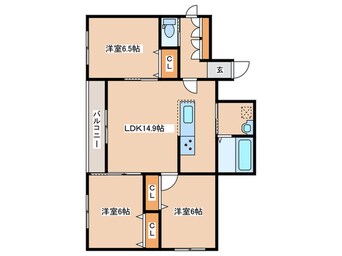 間取図 ＬＩＢＥＲＴＹ福住