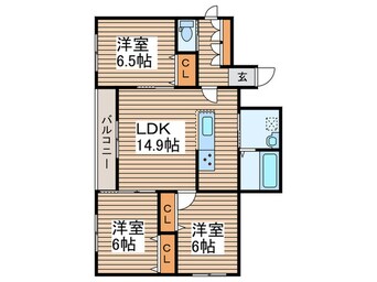 間取図 ＬＩＢＥＲＴＹ福住