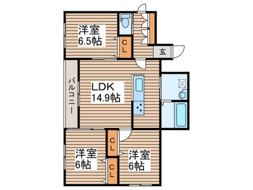 間取図 ＬＩＢＥＲＴＹ福住