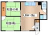 新光陽マンション 2LDKの間取り
