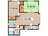 ハイフィールド 2LDKの間取り