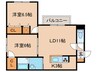 ル・ファール南円山 2LDKの間取り