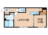仮）西岡5-1MS 1LDKの間取り