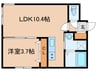 仮）西岡5-1MS 1LDKの間取り