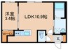 仮）西岡5-1MS 1LDKの間取り