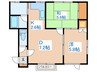 ファミール富丘 2DKの間取り