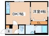 ラグナベルデ美園 1DKの間取り
