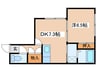 シングルコ－ト南大通 1DKの間取り