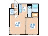 フレンテ宮の沢 1LDKの間取り